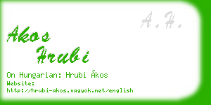 akos hrubi business card